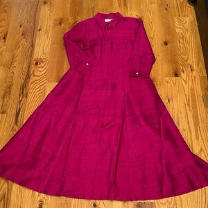 Julia Amory JA Shirt Dress in Magenta Dupioni